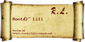 Rontó Lili névjegykártya