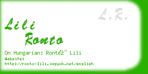 lili ronto business card