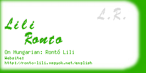 lili ronto business card